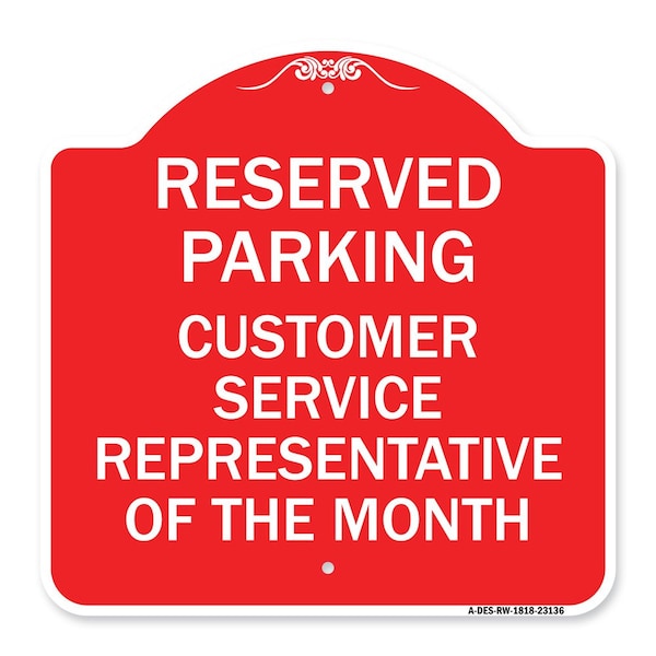 Reserved Parking Customer Service Representative of Month Heavy-Gauge Alum, 18" x 18", RW-1818-23136
